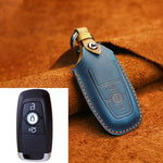 Custodia protettiva per chiave in pelle di vacchetta per auto Ford, versione a tre chiavi, For Ford, Three Keys Version