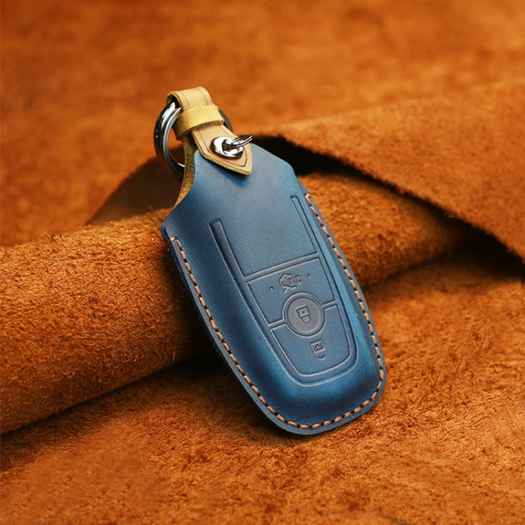 Custodia protettiva per chiave in pelle di vacchetta per auto Ford, versione a tre chiavi, For Ford, Three Keys Version