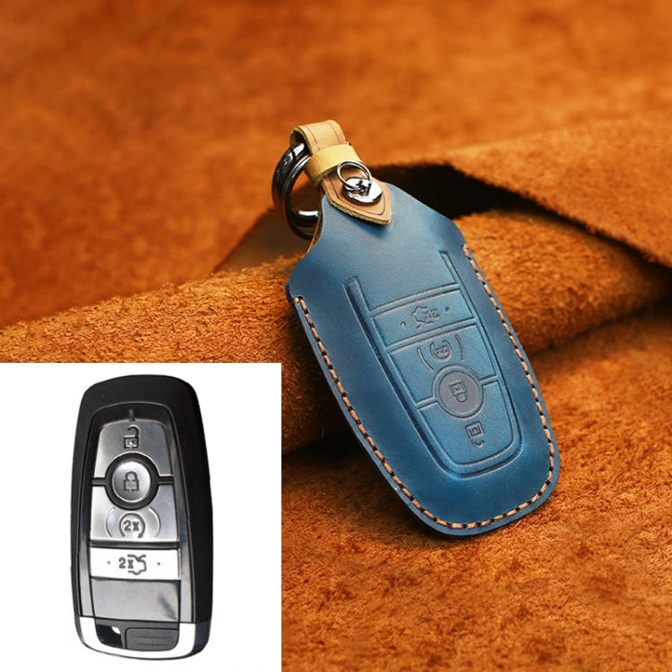 Custodia protettiva per chiave in pelle di vacchetta per auto Ford, versione a quattro chiavi, For Ford, Four Keys Version
