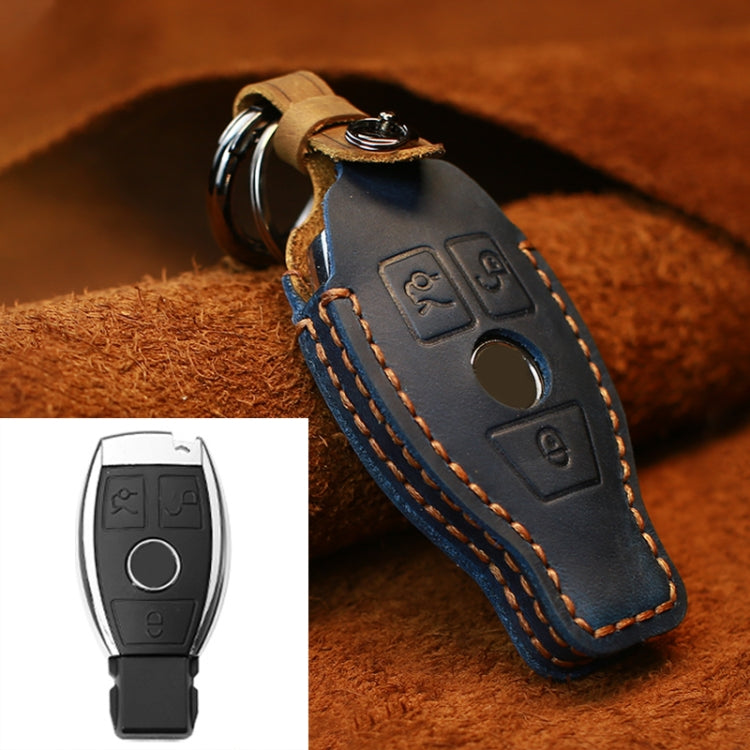 Custodia protettiva per chiave in pelle di vacchetta per auto Mercedes-Benz Old Style, For Mercedes-Benz Old Style