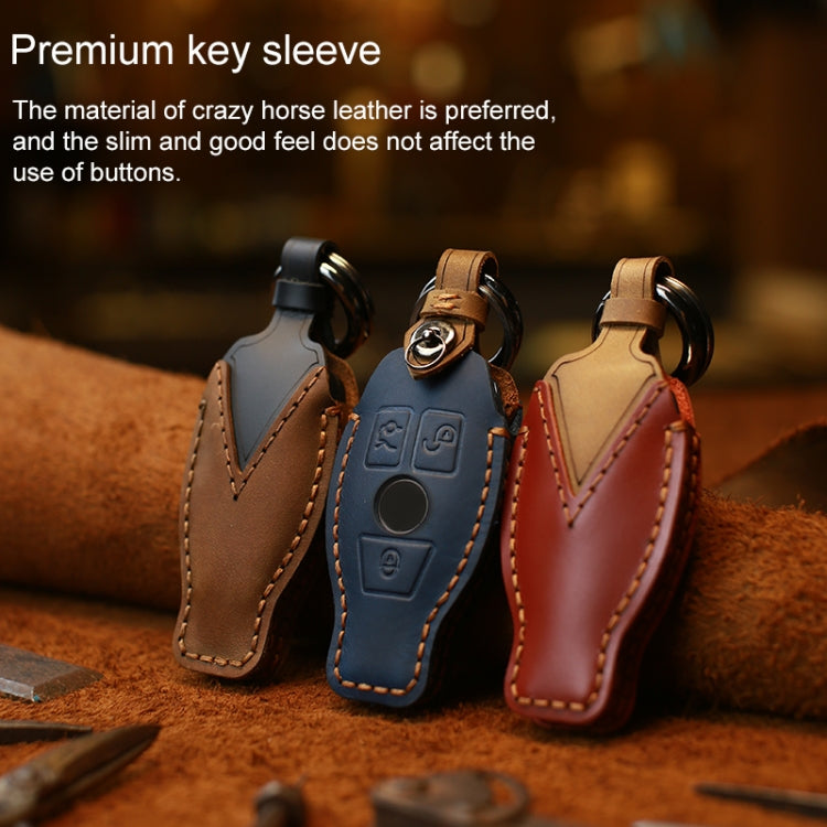 Custodia protettiva per chiave in pelle di vacchetta per auto Mercedes-Benz Old Style, For Mercedes-Benz Old Style