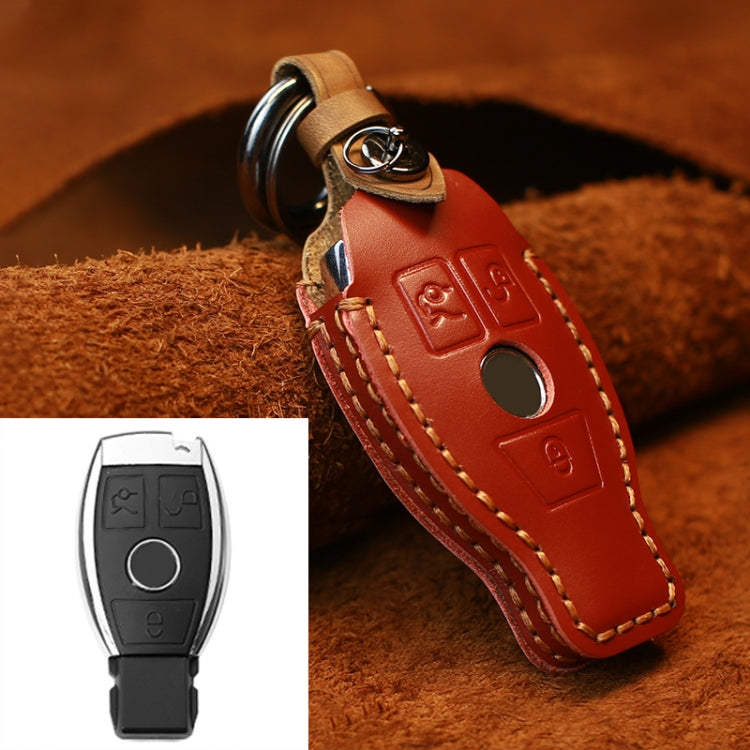 Custodia protettiva per chiave in pelle di vacchetta per auto Mercedes-Benz Old Style, For Mercedes-Benz Old Style