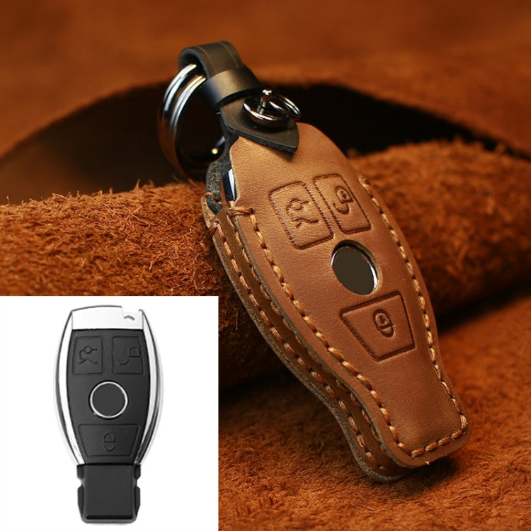 Custodia protettiva per chiave in pelle di vacchetta per auto Mercedes-Benz Old Style, For Mercedes-Benz Old Style