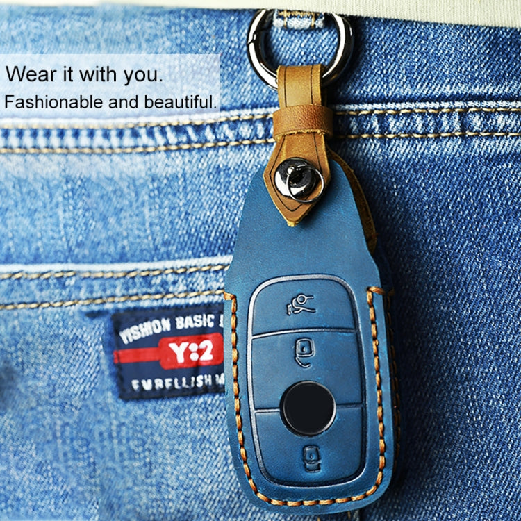 Per Mercedes-Benz New Style Car Custodia protettiva per chiave in pelle di vacchetta, For Mercedes-Benz New Style