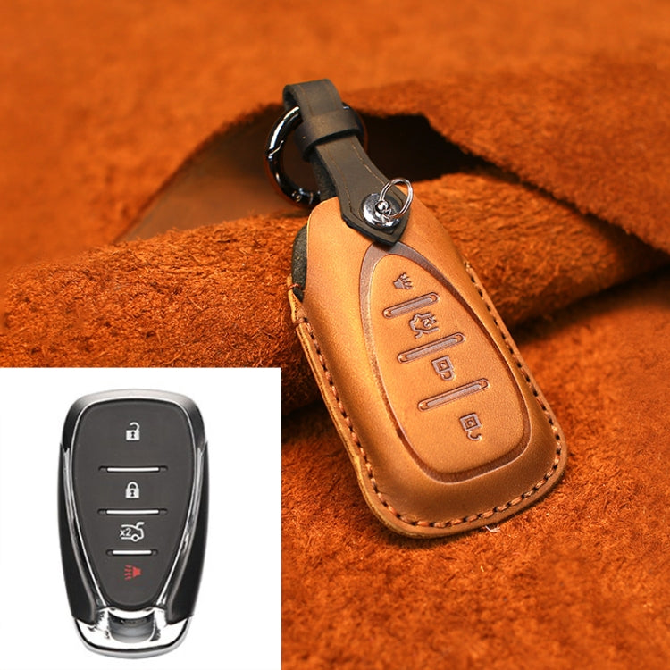 Custodia protettiva per chiave in pelle di vacchetta per auto Chevrolet, versione a quattro chiavi, For Chevrolet, Four Keys Version