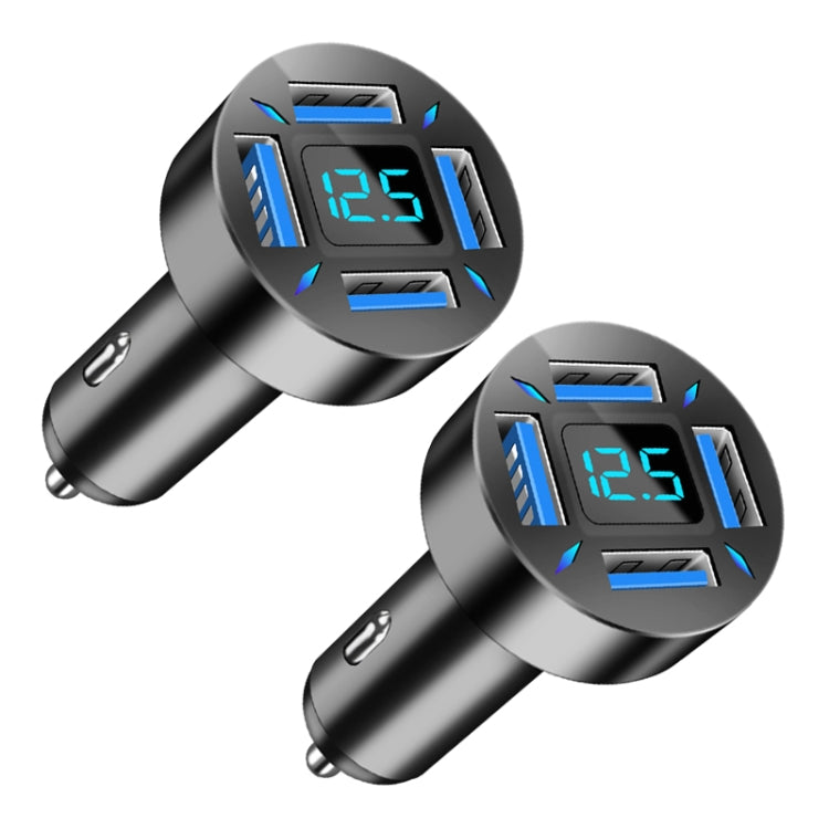 Caricabatterie per auto con display digitale USB 4.8A 2 pezzi 4 in 1, 4.8A