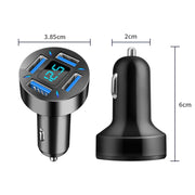 Caricabatterie per auto con display digitale USB 4.8A 2 pezzi 4 in 1, 4.8A