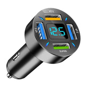 Caricabatterie super veloce per auto con display digitale USB 4 in 1 da 2 pezzi, 66W
