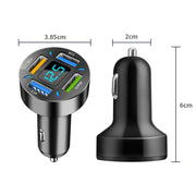 Caricabatterie super veloce per auto con display digitale USB 4 in 1 da 2 pezzi, 66W