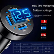 Caricabatterie super veloce per auto con display digitale USB 4 in 1 da 2 pezzi, 66W