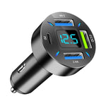 Caricabatterie rapido per auto con display digitale 2 pezzi 4 in 1 USB PD20W+QC3.0+2.4A, PD20W+QC3.0+2.4A