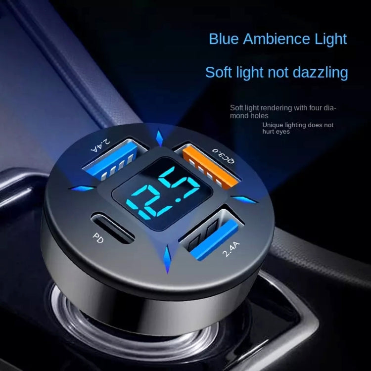 Caricabatterie rapido per auto con display digitale 2 pezzi 4 in 1 USB PD20W+QC3.0+2.4A, PD20W+QC3.0+2.4A