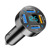 Caricabatterie rapido per auto con display digitale USB QC3.0 2 pezzi 4 in 1, QC3.0