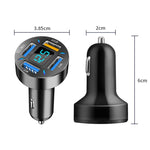 Caricabatterie rapido per auto con display digitale USB QC3.0 2 pezzi 4 in 1, QC3.0