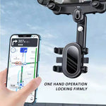 Staffa di navigazione per auto per specchietto retrovisore a scatto, Snap-on Rearview Mirror Phone Holder