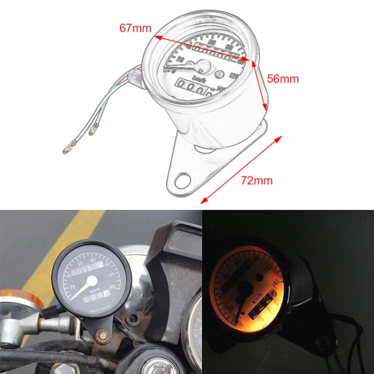Contachilometri contachilometri modificato retrò per motocicletta, Speedometer Kilometer (Black), Speedometer Kilometer (Silver)