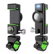 Porta cellulare antifurto antidecollo per bicicletta/moto con luce, with Light (Black), with Light (Green)