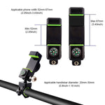 Porta cellulare antifurto antidecollo per bicicletta/moto con luce, with Light (Black), with Light (Green)