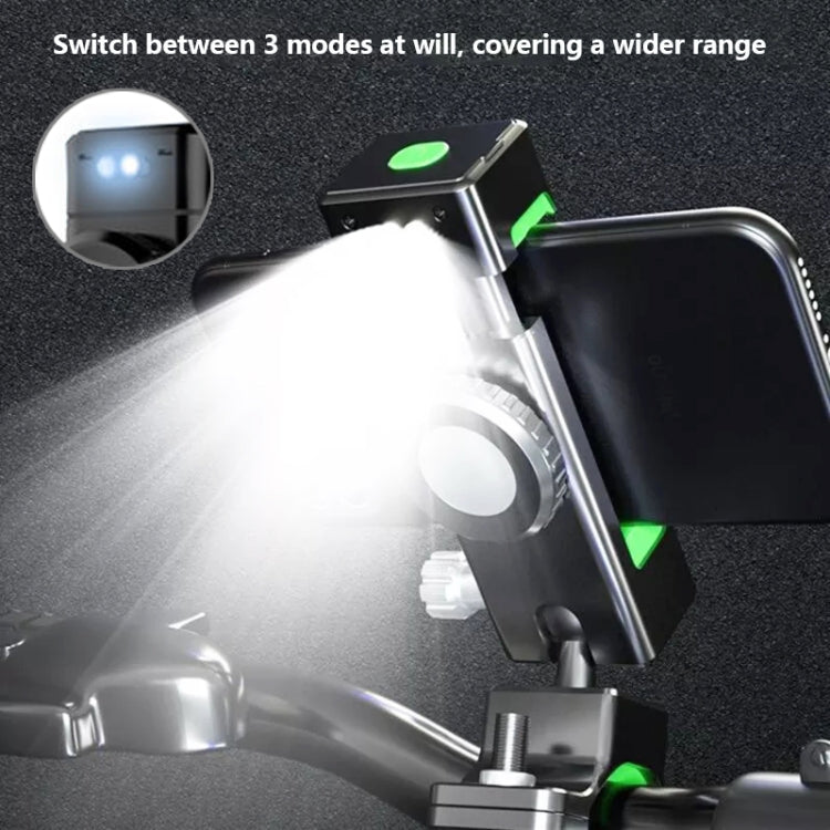 Porta cellulare antifurto antidecollo per bicicletta/moto con luce, with Light (Black), with Light (Green)