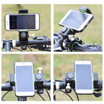 Porta cellulare antifurto antidecollo per bicicletta/moto con luce, with Light (Black), with Light (Green)