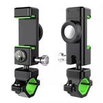 Porta cellulare antifurto e antidecollo per bicicletta/moto, senza luce, without Light (Black), without Light (Green)