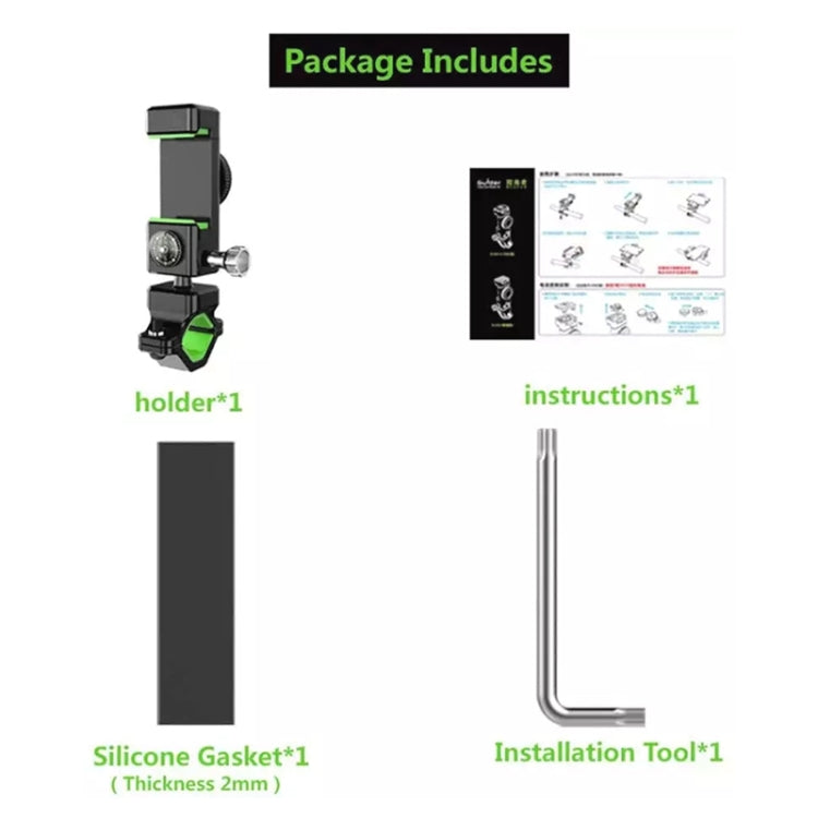 Porta cellulare antifurto e antidecollo per bicicletta/moto, senza luce, without Light (Black), without Light (Green)
