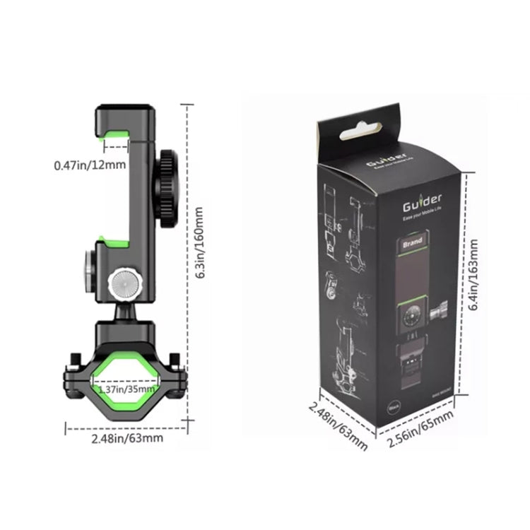 Porta cellulare antifurto e antidecollo per bicicletta/moto, senza luce, without Light (Black), without Light (Green)