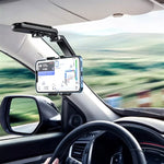 Supporto per cellulare multifunzionale con visiera parasole per sedile posteriore per auto