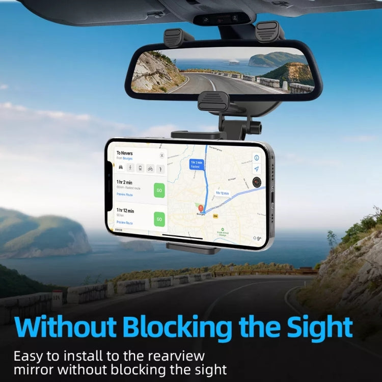 Staffa di navigazione universale per specchietto retrovisore per auto, Rearview Mirror Phone Holder
