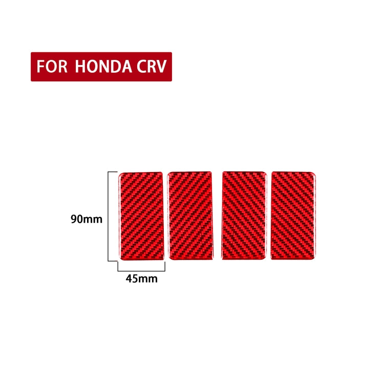 Set da 4 pezzi per Honda CRV 2007-2011 Adesivo decorativo guarnizione interna del bracciolo per auto in fibra di carbonio, guida sinistra e destra universale, Inner Armrest Gasket