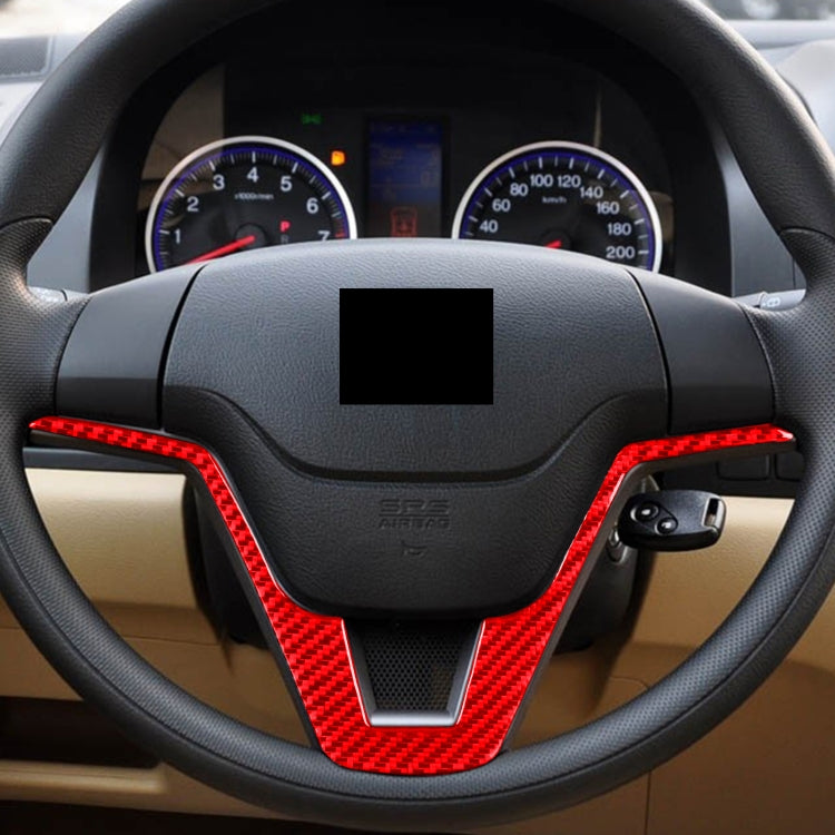 Per Honda CRV 2007-2011 Adesivo decorativo per volante in fibra di carbonio, guida a sinistra, Car Steering Wheel