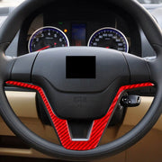 Per Honda CRV 2007-2011 Adesivo decorativo per volante in fibra di carbonio, guida a sinistra, Car Steering Wheel
