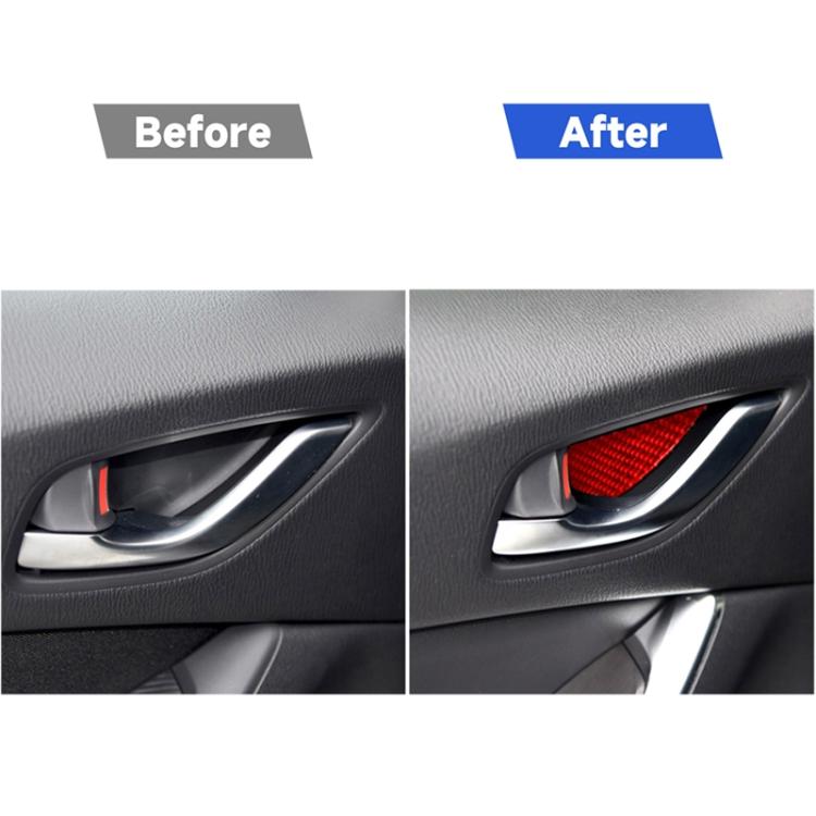 Adesivo decorativo per vasca interna della porta interna in fibra di carbonio per Mazda CX-5 2013-2018, guida a destra e a sinistra, Inside Door Bowl