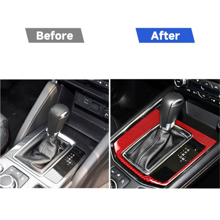 Adesivo decorativo per pannello ingranaggi in fibra di carbonio per auto per Mazda CX-5 2017-2018, guida a destra, Gear Panel, Right Drive
