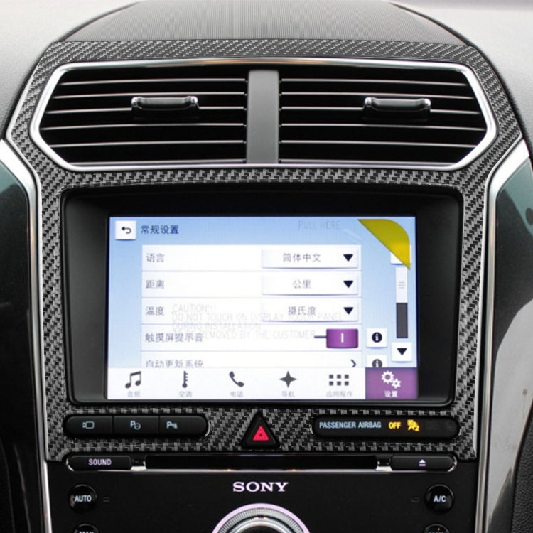 Adesivo decorativo per pannello di navigazione in fibra di carbonio per auto per Ford Explorer 2016-2019, guida a sinistra, Navigation Panel