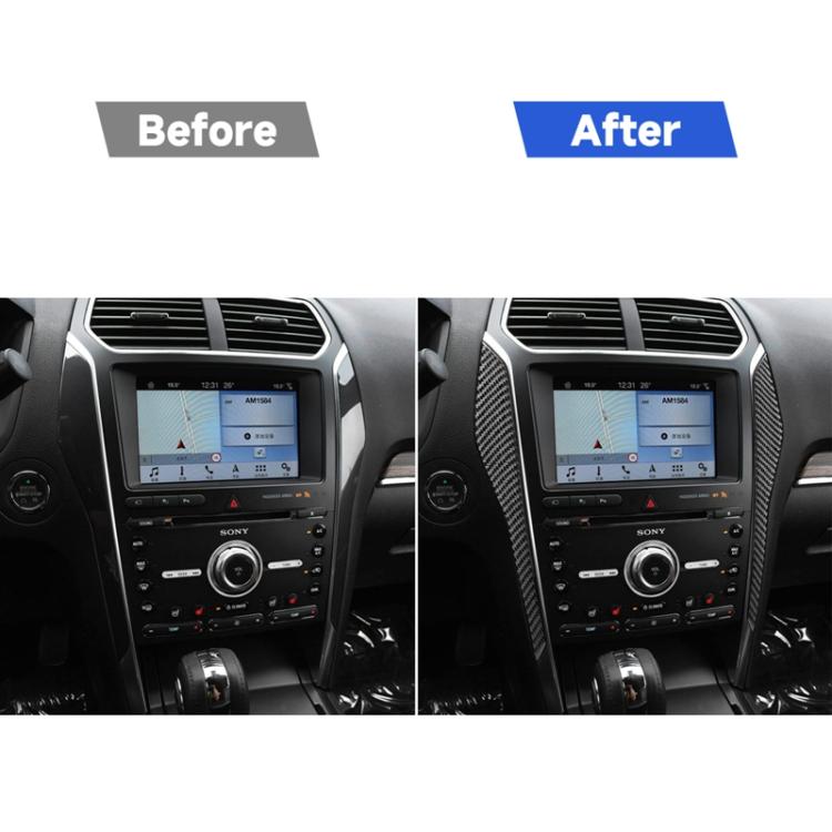 Adesivo decorativo per controllo centrale in fibra di carbonio per auto per Ford Explorer 2013-2019, guida a sinistra, Central Control