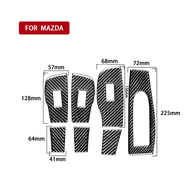 Adesivo decorativo 7 in 1 per pannello alzacristalli in fibra di carbonio per auto per Mazda 3 Axela 2020, guida a destra, Window Lift, Right Drive