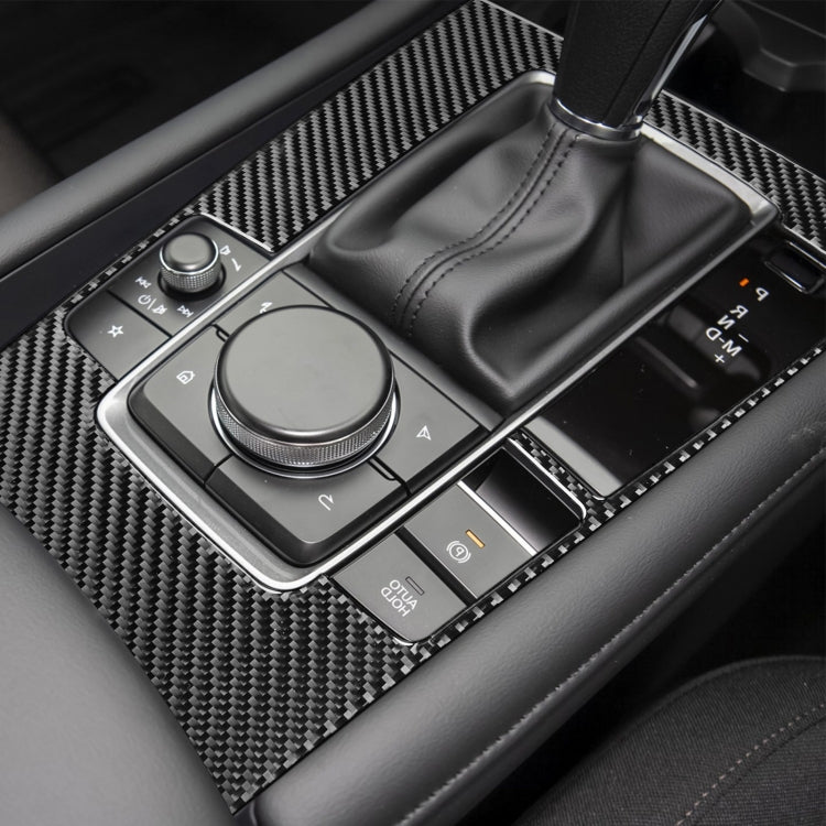 Adesivo decorativo per pannello di controllo centrale dell'auto in fibra di carbonio per Mazda 3 Axela 2020, guida a destra, Central Control Gear Panel, Right Drive