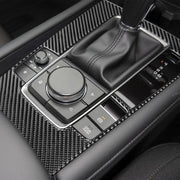 Adesivo decorativo per pannello di controllo centrale dell'auto in fibra di carbonio per Mazda 3 Axela 2020, guida a destra, Central Control Gear Panel, Right Drive