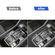 Adesivo decorativo per pannello di controllo centrale dell'auto in fibra di carbonio per Mazda 3 Axela 2020, guida a destra, Central Control Gear Panel, Right Drive