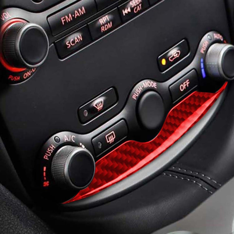 Striscia decorativa del pannello di regolazione dell'aria condizionata in fibra di carbonio per Nissan 370Z / Z34 2009-, guida a destra e a sinistra universale, 2 in 1 Air Conditioning Adjustment Panel