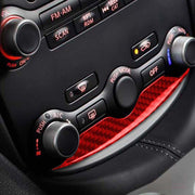 Striscia decorativa del pannello di regolazione dell'aria condizionata in fibra di carbonio per Nissan 370Z / Z34 2009-, guida a destra e a sinistra universale, 2 in 1 Air Conditioning Adjustment Panel