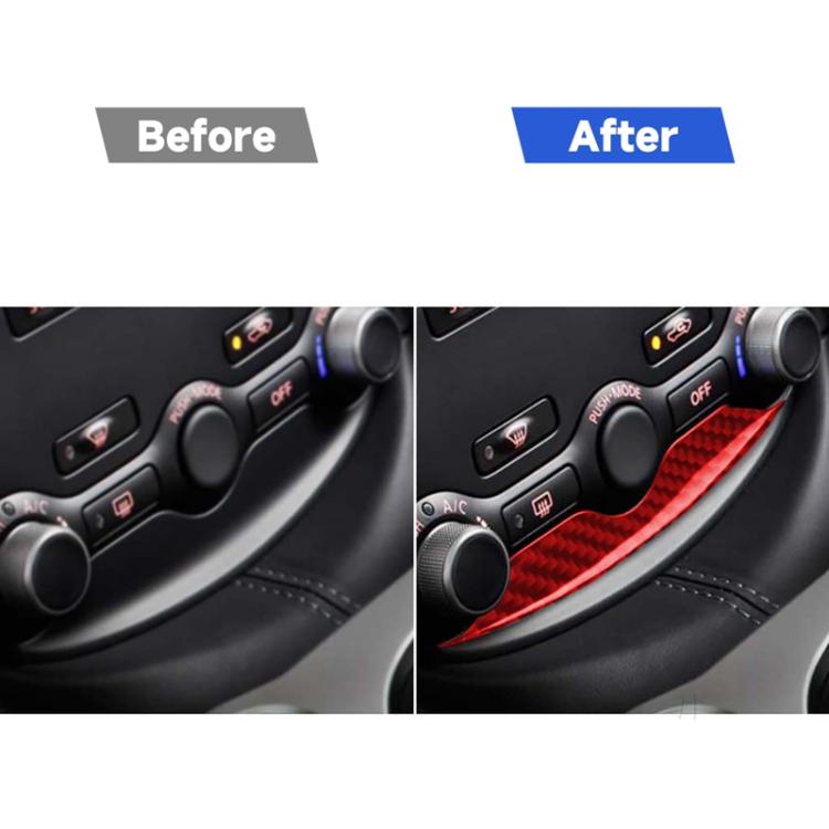 Striscia decorativa del pannello di regolazione dell'aria condizionata in fibra di carbonio per Nissan 370Z / Z34 2009-, guida a destra e a sinistra universale, 2 in 1 Air Conditioning Adjustment Panel