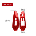 Adesivo decorativo per pannello alzacristalli in fibra di carbonio 2 in 1 per Nissan 370Z / Z34 2009-, guida a destra a configurazione bassa, Window Lift Panel, Right Drive