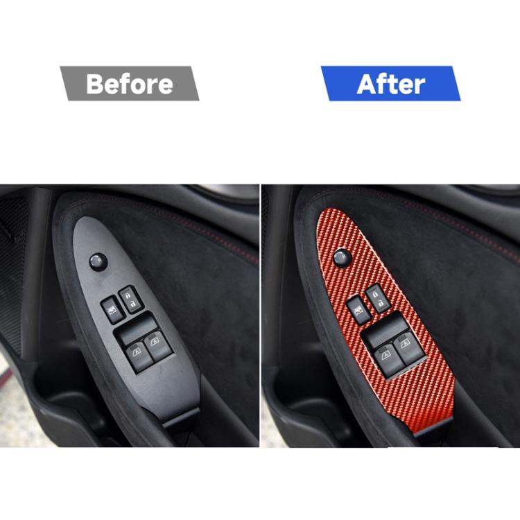 Adesivo decorativo per pannello alzacristalli in fibra di carbonio 2 in 1 per Nissan 370Z / Z34 2009-, guida a destra a configurazione bassa, Window Lift Panel, Right Drive