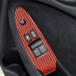 Adesivo decorativo per controllo ascensore porta laterale guida principale in fibra di carbonio per auto per Nissan 370Z / Z34 2009-, guida a destra a configurazione bassa, Main Driving Side Lift Control, Right Drive
