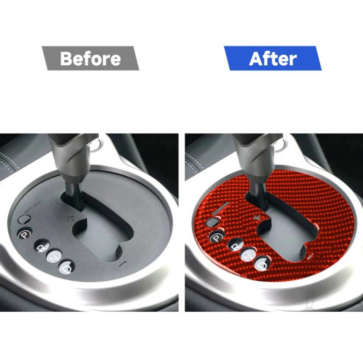Adesivo decorativo per pannello cambio automatico in fibra di carbonio per auto per Nissan 370Z / Z34 2009-, guida a sinistra, Automatic Transmission Panel, Left Drive (