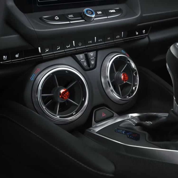 Adesivo decorativo per presa d'aria in fibra di carbonio per auto per Chevrolet Camaro 2017-2019, guida a destra e a sinistra universale, Air Outlet