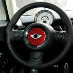 Adesivo decorativo con logo sul volante in fibra di carbonio per BMW Mini Cooper Countryman F60 F55 F56, guida a destra e a sinistra universale, Steering Wheel Logo F