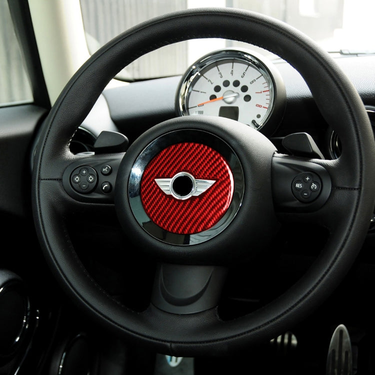 Adesivo decorativo con logo sul volante in fibra di carbonio per BMW Mini Cooper Countryman F60 F55 F56, guida a destra e a sinistra universale, Steering Wheel Logo F